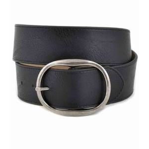 NEW ANZELL women's pam oval buckle belt in black